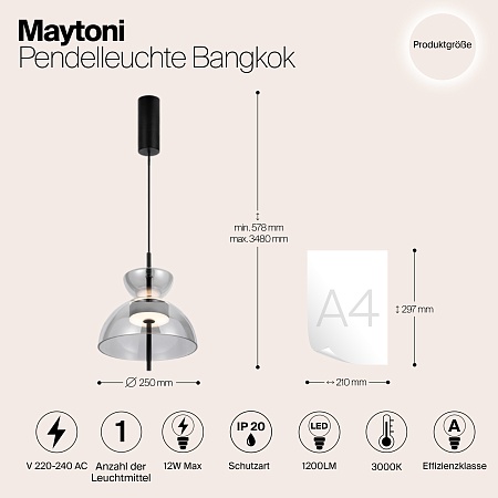 Подвесной светильник Maytoni Bangkok MOD185PL-L6B3K5 - фото