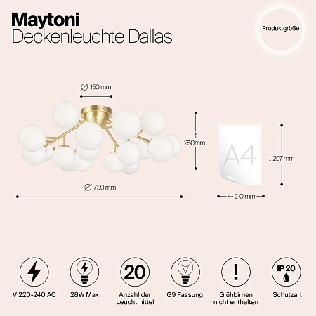 Потолочный светильник Maytoni Dallas MOD545CL-20BS - фото