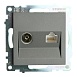 Розетка TV + компьютерная RJ-45 (механизм), серия Катрин, графит, GLS00-7106-06 - фото