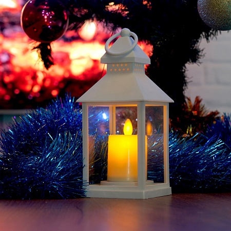 Световая фигура Свеча "Волшебный фонарь" 1LED 2700K, батарейки 3*ААА, 22см, белый, LT133 - фото