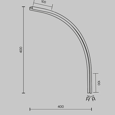 Коннектор радиусный внутренний R300 Basity, черный - фото