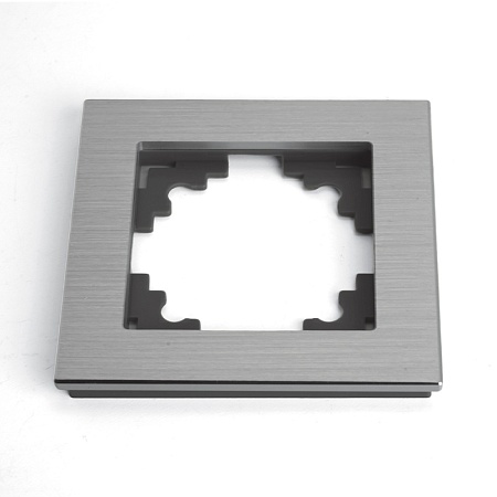 Рамка 1-местная, серебро, STEKKER, MFR00-7001-03, серия Катрин, серебро - фото