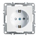 Розетка 1-местная c/з (механизм), STEKKER, PST16-9110-01, 250В, 16А с защитной шторкой, серия Эрна, белый - фото