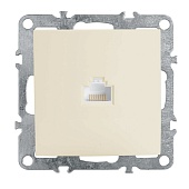 Розетка компьютерная 1-местная RJ-45 (механизм), STEKKER, PST00-9107-02, серия Эрна, слоновая кость