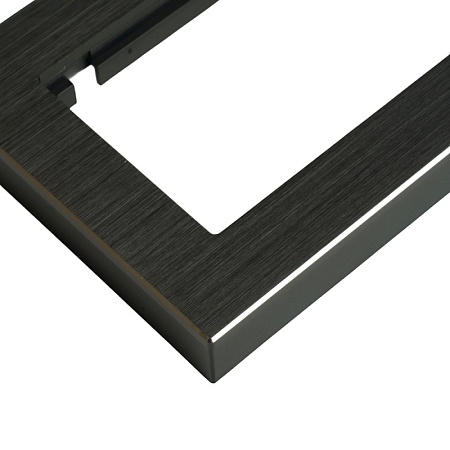 Рамка  2-местная (без перемычки), металл, STEKKER, MFR00-7012-05, серия Катрин, черный - фото