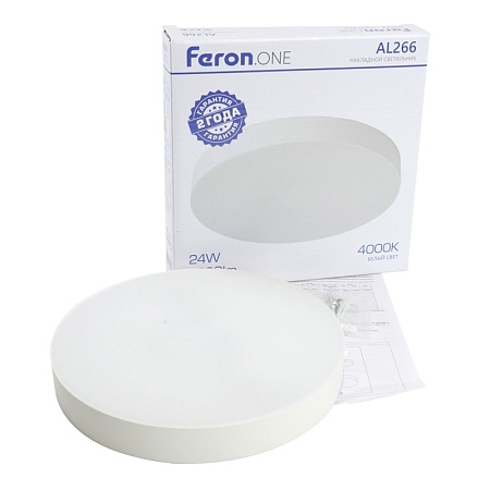 Светодиодный светильник Feron AL266 накладной 24W 4000K белый - фото