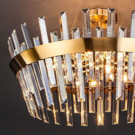 Потолочный светильник Eurosvet 10111/8 золотая бронза/прозрачный хрусталь Strotskis - фото