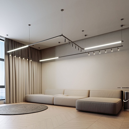 Module System Набор подвеса угловой с питанием (черный) 85187/00 Elektrostandard - фото