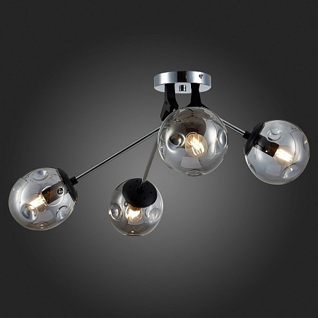 Светильник потолочный Хром, Черный/Дымчатый E14 4*40W SLE106002-04 - фото