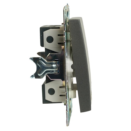 Переключатель перекрестный 1-клавишный (механизм), 250В, 10А, серия Катрин, графит, GLS10-7110-06 - фото