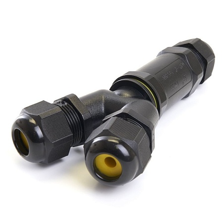 Соединитель-коннектор для проводов LD529, 3-контактный, водонепроницаемый (клемма 3pin), черный - фото