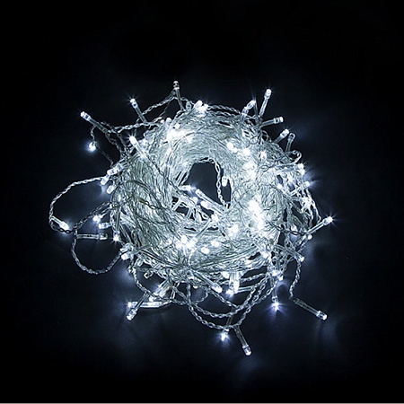 Светодиодная гирлянда Feron CL22 бахрома  4,5м*0,8м + 3м 230V 5000К , c питанием от сети,эффектом стробов, белый шнур - фото