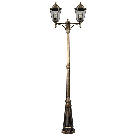 Светильник садово-парковый Feron 6214/PL6214 столб 2*100W E27 230V, черное золото - фото