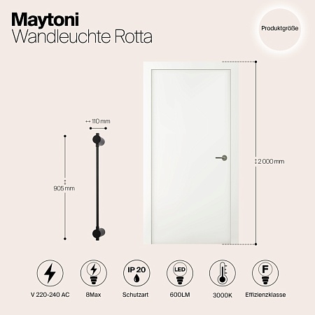 Настенный светильник (бра) Maytoni Rotta MOD413WL-L8B3K - фото