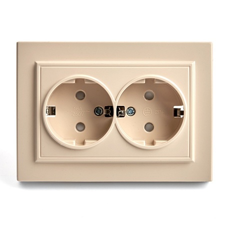 Рамка 2-местная горизонтальная STEKKER, PFR00-9002-02, серия Эрна, слоновая кость - фото