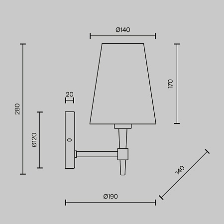 Настенный светильник (бра) Maytoni Zaragoza H001WL-01BS - фото