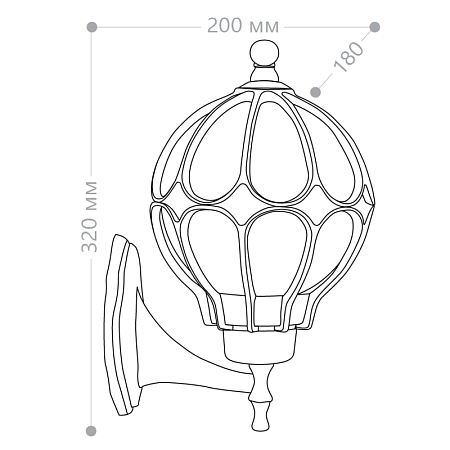 Светильник садово-парковый Feron PL3701  круглый на стену вверх 60W 230V E27, черное золото - фото