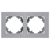 Рамка 2-местная, металл, STEKKER, MFR00-7002-03 , серия Катрин, серебро