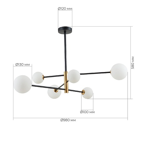 Светильник потолочный Черный, Бронза/Белый G9 6*5W SLE220103-06 - фото