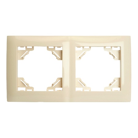 Рамка 2-местная горизонтальная STEKKER, PFR00-9012-02, серия Эрна Элегант, слоновая кость - фото