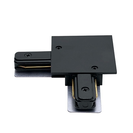 Коннектор угловой однофазный для встраиваемого шинопровода, черный, LD1005 - фото