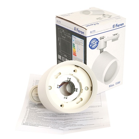 Светильник Feron AL173 трековый однофазный на шинопровод под лампу GX53, белый - фото