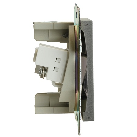 Розетка TV + компьютерная RJ-45 (механизм), серия Катрин, графит, GLS00-7106-06 - фото