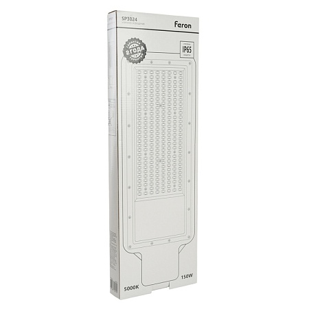 Светодиодный уличный консольный светильник Feron SP3024 150W 5000K 230V, серый - фото