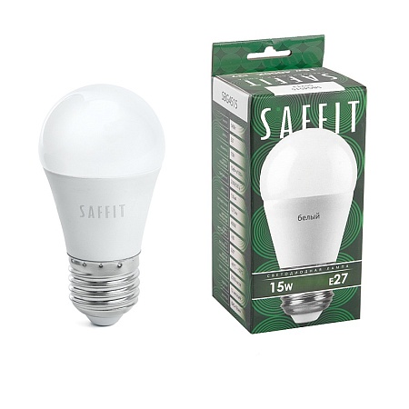 Лампа светодиодная SAFFIT SBG4515 Шарик E27 15W 230V 4000K - фото
