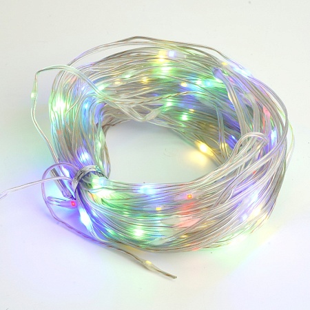 Светодиодная гирлянда Feron CL579 линейная Роса (на плоском проводе) 220V мультиколор c питанием от сети - фото