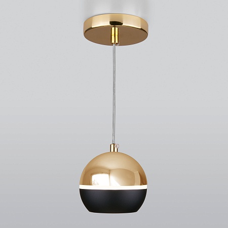 Подвесной светодиодный светильник DLS023 9W 4200K черный/золото Elektrostandard - фото