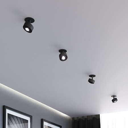 Потолочный поворотный светодиодный светильник Only 6W 4000K чёрный 25089/LED Elektrostandard - фото