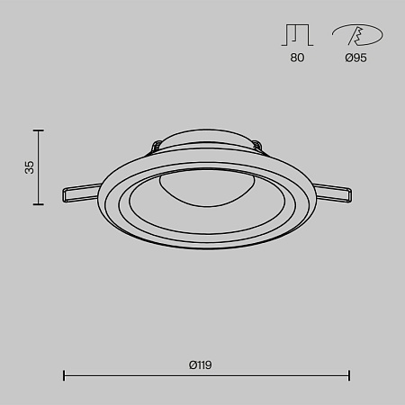 Встраиваемый светильник Technical Spark DL097-GU10-W - фото