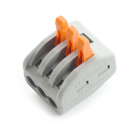 Клемма строительно-монтажная 3-проводная STEKKER, LD222-413 - фото