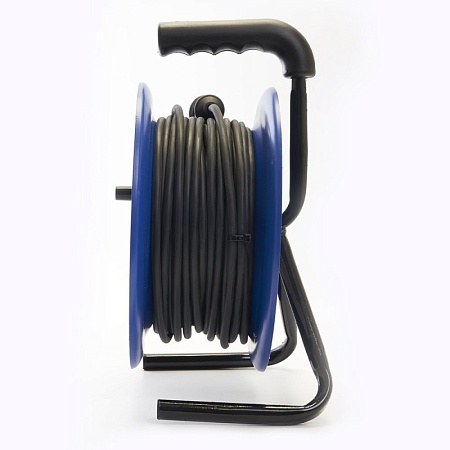 Удлинитель на металлической катушке с/з 4-местный Stekker, PRF02-41-30, 30м, 3*2,5, серия Professional, синий - фото