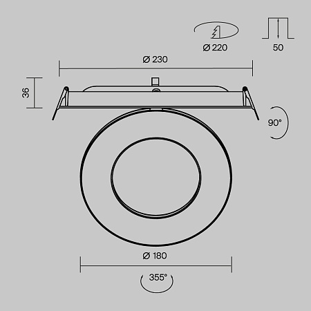 Встраиваемый светильник Technical DL102-12W4K-B - фото
