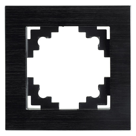 Рамка 1-местная, металл, STEKKER MFR00-7001-05, серия Катрин, черный - фото