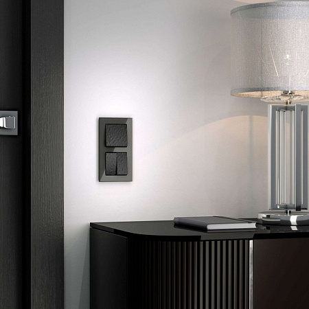 Выключатель одноклавишный Hammer черный W1210008 - фото