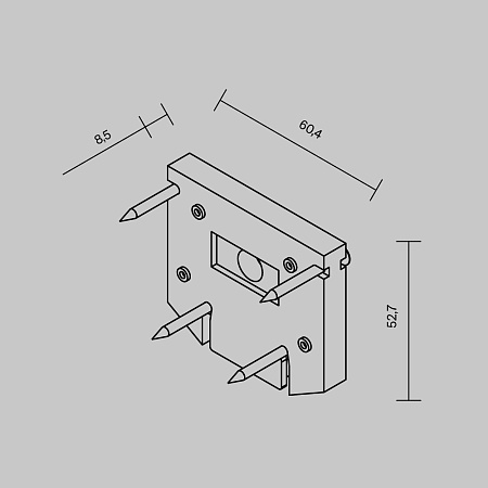 Трековая система Technical магнитная для натяжного потолка чёрная 200x200 TS-P-200-TR101-2-100W3K-B