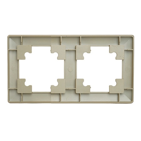 Рамка STEKKER, PFR00-7002-08 2-местная, пластик, серия Катрин, золото - фото