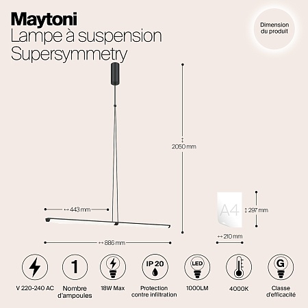 Подвесной светильник Maytoni Supersymmetry P096PL-L11BK1 - фото