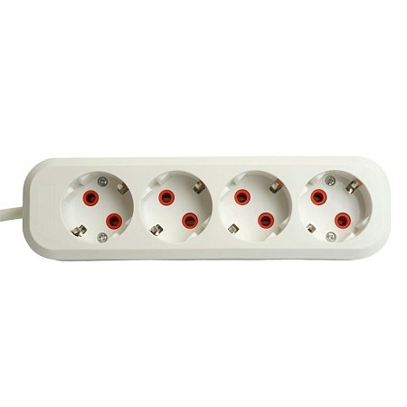 Удлинитель  четырехместный c/з STEKKER HM06-40-07 3x1мм2, 7м, серия Home (У10-429), белый - фото