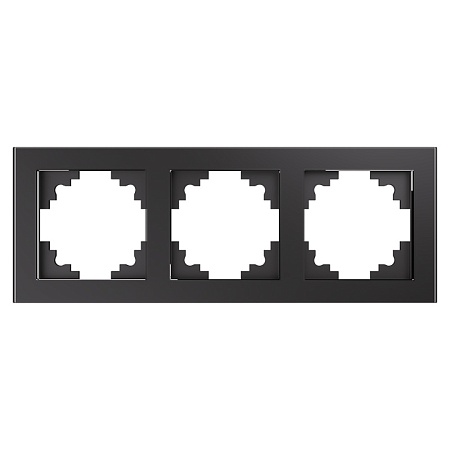 Рамка 3-местная, стекло, STEKKER GFR00-7003-06,серия Катрин, графит - фото