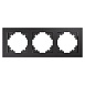 Рамка 3-местная, стекло, STEKKER GFR00-7003-06,серия Катрин, графит - фото