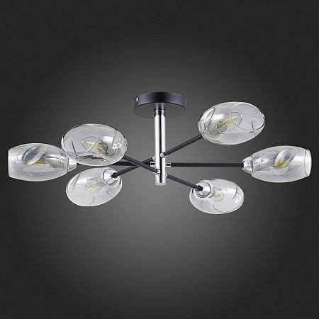 Светильник потолочный Черный, Хром/Дымчатый E14 6*40W SLE155512-06 - фото