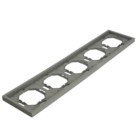 Рамка STEKKER, PFR00-5005-10 5-местная, серия Эмили, платиново-серый, soft touch - фото