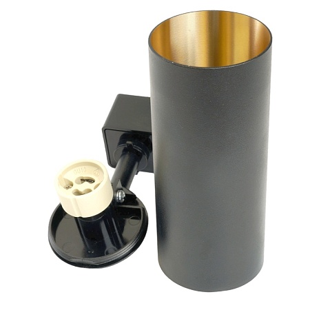 Светильник Feron AL155 трековый однофазный на шинопровод под лампу GU10, черный-золото - фото