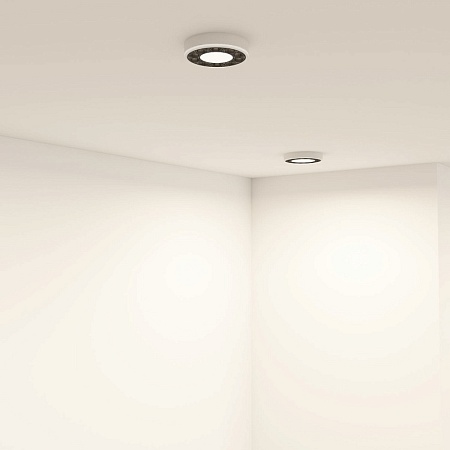 DK2440-WB Встраиваемый светильник DUAL 5+5 Вт, LED 4000K, IP 20, d90mm, белый/черный, алюминий/акрил - фото