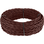 Ретро кабель витой 3х1,5 итальянский орех 20 м (под заказ) Ретро кабель витой  3х1,5  (итальянский орех)