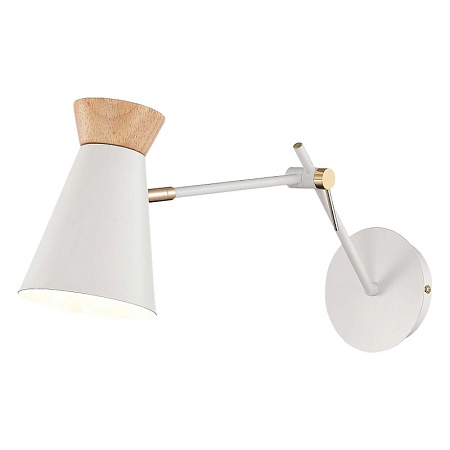 Светильник настенный Белый, Золотистый/Белый, Дерево E27 1*60W SLE1252-501-01 - фото